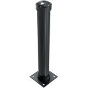 Ornamental bollard | steel tube � 108 mm | height above ground 750 mmtotal length approx. 1100 mm | stationary, to be fixed by plugswith base plate � 180 mm | without eyelet
